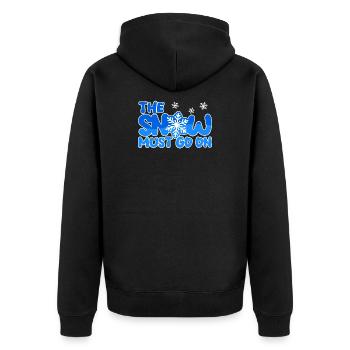 Wintersport Schnee Winter Statement Schifahren - Unisex Premium Bio Zip Hoodie - Schwarz - Hinten - Nico (187cm)