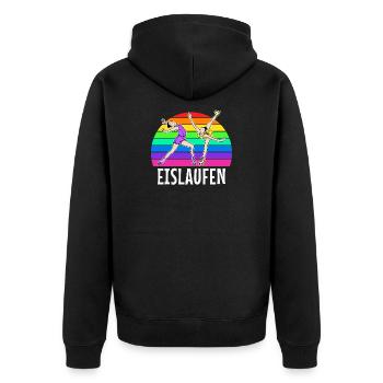 Schifahrer Eislaufen Eishockey Wintersport Kalt - Unisex Premium Bio Zip Hoodie - Schwarz - Hinten - Nico (187cm)