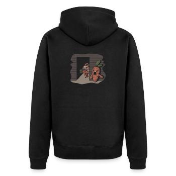 lapin tueur en série de carottes - Veste à capuche bio Premium Unisexe - noir - Dos - Nico (187cm)