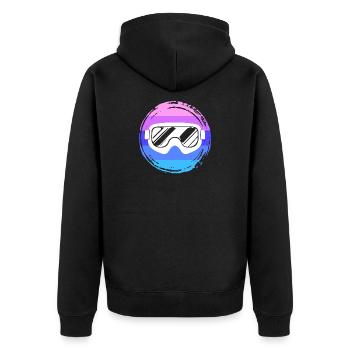Winter Wintersaison Wintersport Schneefall Kalt - Unisex Premium Bio Zip Hoodie - Schwarz - Hinten - Nico (187cm)