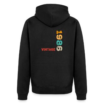 40. Geburtstag - Unisex Premium Bio Zip Hoodie - Schwarz - Hinten - Nico (187cm)