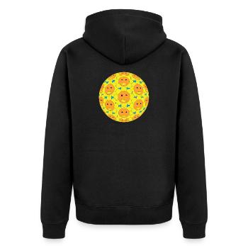 Tragbarer Sonnenschein - Unisex Premium Bio Zip Hoodie - Schwarz - Hinten - Nico (187cm)