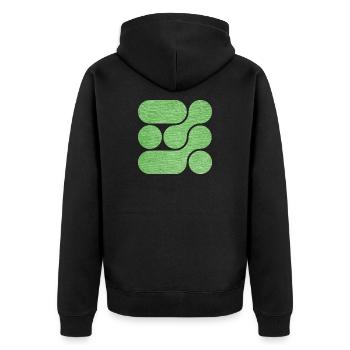 OCHOOO - GREEN - Unisex Premium Organic Zip Hoodie - black - Back - Nico (187cm)