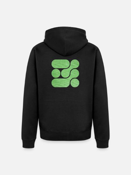 OCHOOO - GREEN - Unisex Premium Organic Zip Hoodie - black