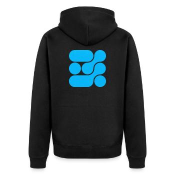 OCHOOO - Turquoise Blue - Unisex Premium Organic Zip Hoodie - black - Back - Nico (187cm)