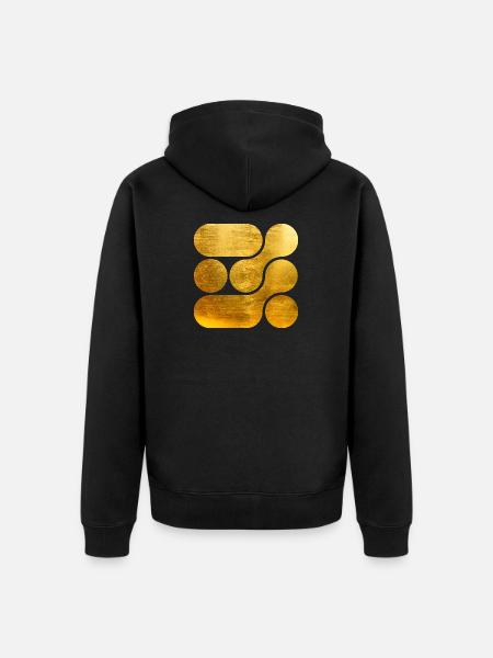 OCHOOO - GOLD - Unisex Premium Organic Zip Hoodie - black