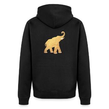 Yoga Elephant India Gold Luxury Mediation Energy - Unisex Premium Organic Zip Hoodie - black - Back - Nico (187cm)