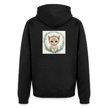 chaton - Veste à capuche bio Premium Unisexe - noir - Dos - Nico (187cm)