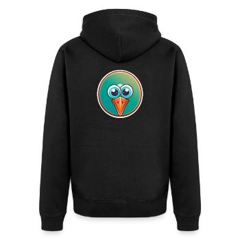 Tête d'oiseau, drôle, fun et vert - Veste à capuche bio Premium Unisexe - noir - Dos - Nico (187cm)