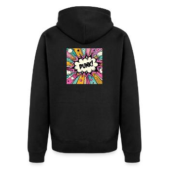 Punk 3 - Unisex Premium Bio Zip Hoodie - Schwarz - Hinten - Nico (187cm)