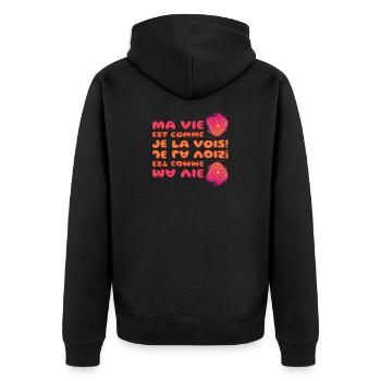 Ma vie est comme je la vois - Veste à capuche bio Premium Unisexe - noir - Dos - Nico (187cm)