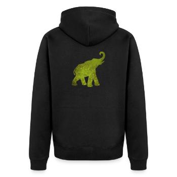 Yoga Éléphant Vert Motif Médiatation Inde om - Veste à capuche bio Premium Unisexe - noir - Dos - Nico (187cm)