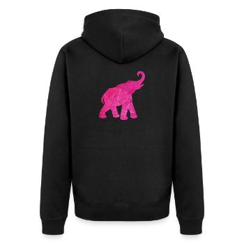 Yoga Pink Elephant Meditation Energy Mandala Decoration - Unisex Premium Organic Zip Hoodie - black - Back - Nico (187cm)