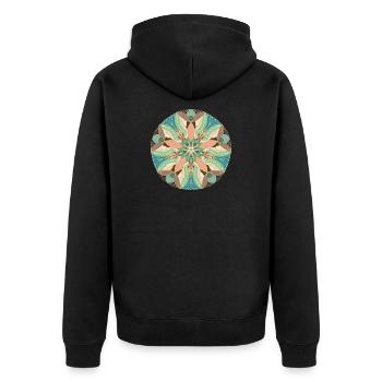 Fisch und Mond - Unisex Premium Bio Zip Hoodie - Schwarz - Hinten - Nico (187cm)