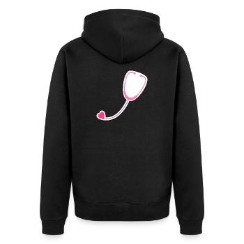 Coloured stethoscope - Unisex Premium Organic Zip Hoodie - black - Back - Nico (187cm)