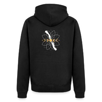 Celestial Koi Mandala - Unisex Premium Organic Zip Hoodie - black - Back - Nico (187cm)