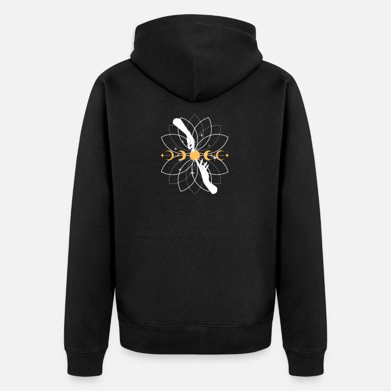 Himmlische Koi-Mandala - Unisex Premium Bio Zip Hoodie - Schwarz
