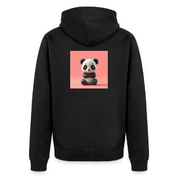 Cartoon effect panda - Unisex Premium Organic Zip Hoodie - black - Back - Nico (187cm)