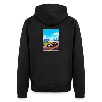 Montreal Circuit Motorsport Rennen Kanada Reisen WPA - Unisex Premium Bio Zip Hoodie - Schwarz - Hinten - Nico (187cm)