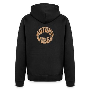 Autumn Vibes - Unisex Premium Bio Zip Hoodie - Schwarz - Hinten - Nico (187cm)