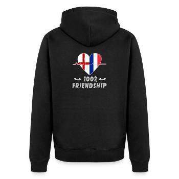 L'Angleterre et la France : une amitié à 100 % - Veste à capuche bio Premium Unisexe - noir - Dos - Nico (187cm)