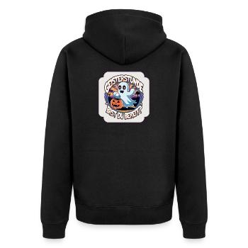 Halloween Ghost Witching Hour - Are You Ready? - Unisex Premium Organic Zip Hoodie - black - Back - Nico (187cm)