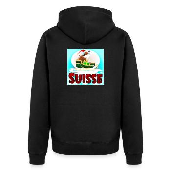 Chien Saint-Bernard Suisse Noël - Veste à capuche bio Premium Unisexe - noir - Dos - Nico (187cm)