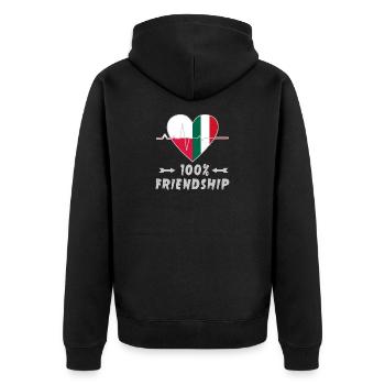 100 % amitié entre la Pologne et l'Italie - Veste à capuche bio Premium Unisexe - noir - Dos - Nico (187cm)