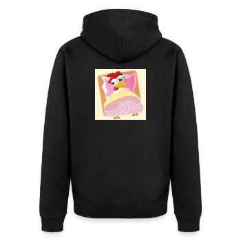 Hühner Hühnerhaltung - BETT SCHLAFEN - Unisex Premium Bio Zip Hoodie - Schwarz - Hinten - Nico (187cm)