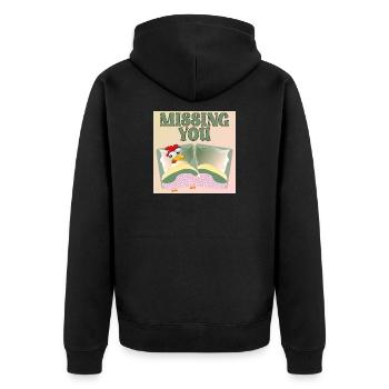 TU ME MANQUES - LIT DE POULET - Veste à capuche bio Premium Unisexe - noir - Dos - Nico (187cm)