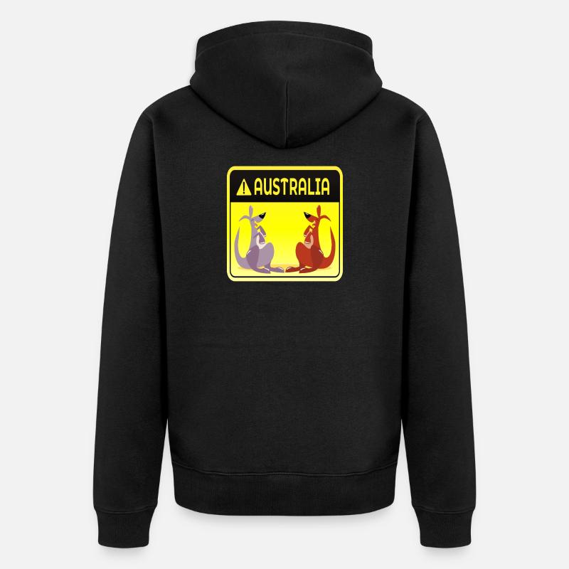 AUSTRALIE MARSUPIAUX COUPLES DE KANGOUROUS - Veste à capuche bio Premium Unisexe - noir