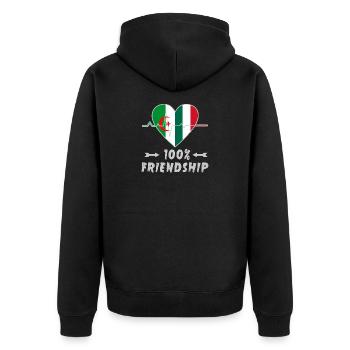 100 % amitié entre l'Algérie et l'Italie - Veste à capuche bio Premium Unisexe - noir - Dos - Nico (187cm)