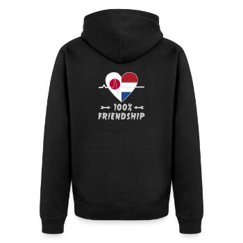Le Japon et les Pays-Bas, une amitié à 100 % - Veste à capuche bio Premium Unisexe - noir - Dos - Nico (187cm)