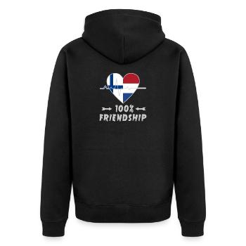 La Finlande et les Pays-Bas : amitié à 100 % - Veste à capuche bio Premium Unisexe - noir - Dos - Nico (187cm)
