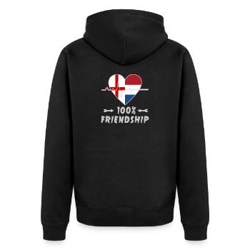 L'Angleterre et les Pays-Bas : amitié à 100 % - Veste à capuche bio Premium Unisexe - noir - Dos - Nico (187cm)