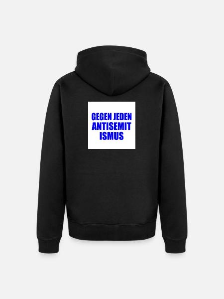 gegen jeden antisemitismus - Unisex Premium Bio Zip Hoodie - Schwarz