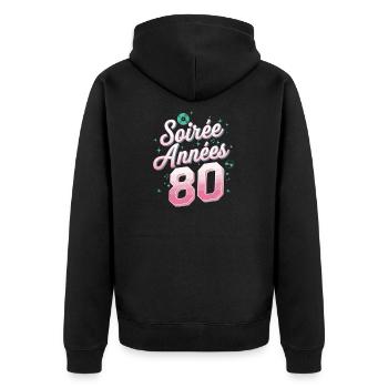 Soirée Année 80 - Veste à capuche bio Premium Unisexe - noir - Dos - Nico (187cm)