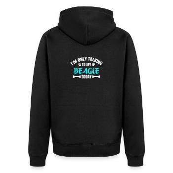 Beagle - Unisex Premium Bio Zip Hoodie - Schwarz - Hinten - Nico (187cm)