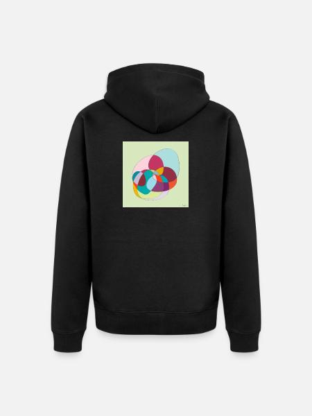 Verschlungene Farbübergänge - Unisex Premium Bio Zip Hoodie - Schwarz