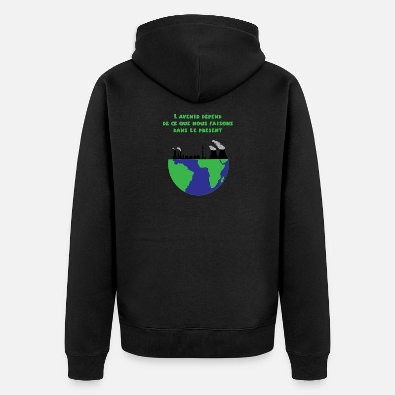 Planète Terre - Veste à capuche bio Premium Unisexe - noir