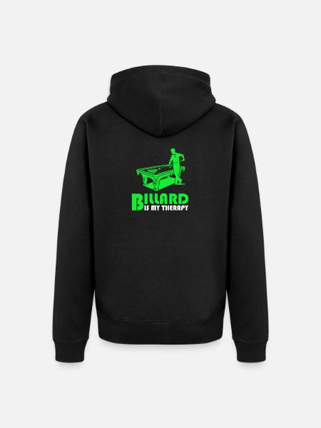 Billiards is my therapy - Unisex Premium Organic Zip Hoodie - black