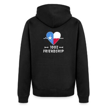 Somalia und Polen 100% Freundschaft - Unisex Premium Bio Zip Hoodie - Schwarz - Hinten - Nico (187cm)