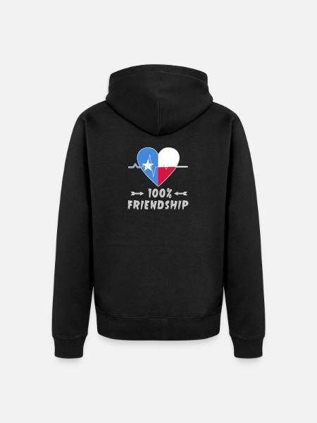 Somalia und Polen 100% Freundschaft - Unisex Premium Bio Zip Hoodie - Schwarz