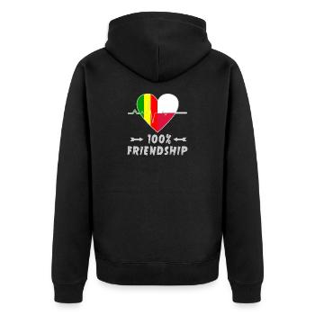 100 % amitié entre le Mali et la Pologne - Veste à capuche bio Premium Unisexe - noir - Dos - Nico (187cm)