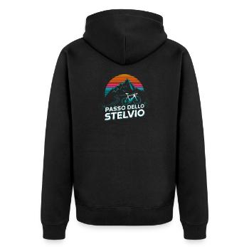 Vélo de route Passo dello Stelvio, Italie - Veste à capuche bio Premium Unisexe - noir - Dos - Nico (187cm)