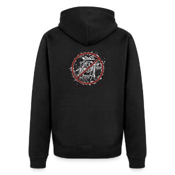 Please do not take photos - Unisex Premium Organic Zip Hoodie - black - Back - Nico (187cm)