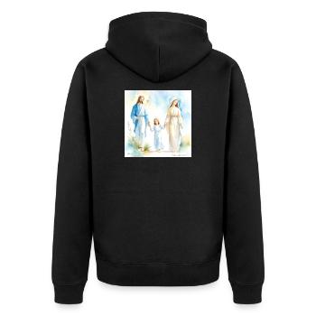 Portrait religieux de la Sainte Famille - La Sainte Famille - Veste à capuche bio Premium Unisexe - noir - Dos - Nico (187cm)