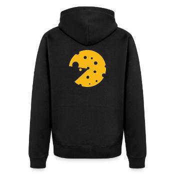 Käse oder eine Maus in dieser lustigen optischen Täuschung - Unisex Premium Bio Zip Hoodie - Schwarz - Hinten - Nico (187cm)
