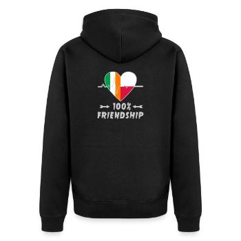 L'Irlande et la Pologne : amitié à 100 % - Veste à capuche bio Premium Unisexe - noir - Dos - Nico (187cm)