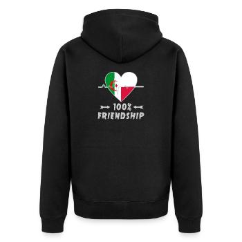 100 % amitié entre l'Algérie et la Pologne - Veste à capuche bio Premium Unisexe - noir - Dos - Nico (187cm)